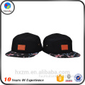 Fashion cheap leather patch 5 panel cap on sale